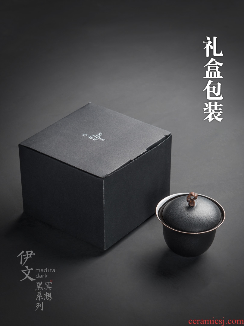 Evan tureen of pottery and porcelain teacup Japanese household to use with single kung fu tea tea is simple bowl of the big three