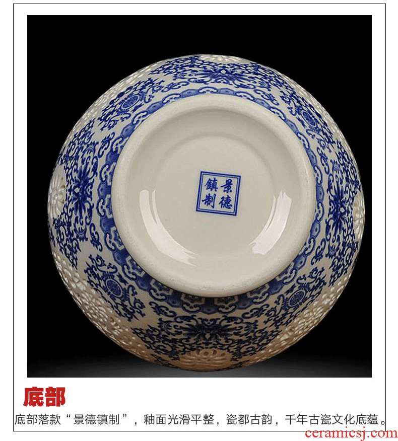 Jingdezhen ceramics sitting room big vase hand carved harbinger figure sitting room landing large household furnishing articles - 535863777714