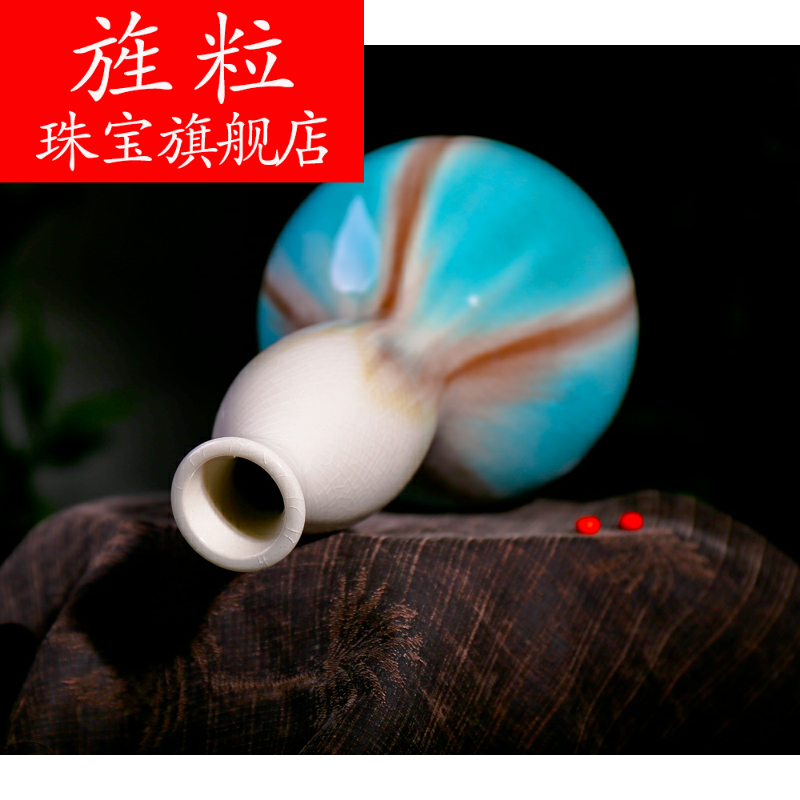 Continuous grain color glaze up porcelain vase when modern ShangBing crack glaze up vase furnishing articles flowers home