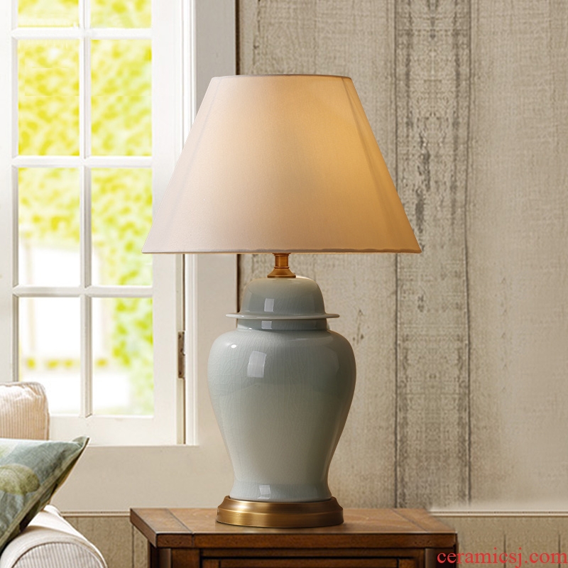 Catron had American ceramic desk lamp of the big lamp contracted sitting room adornment lamp American country bedroom berth lamp of lamps and lanterns