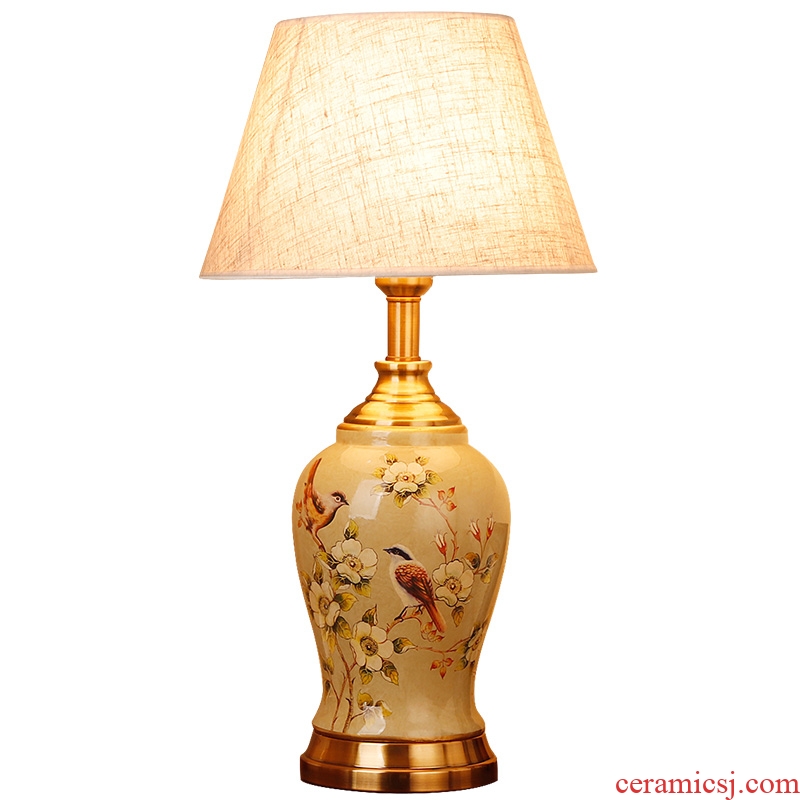 New Chinese style ceramic desk lamp classical home sitting room bedroom study bedroom adornment wedding carried this bedside lamp