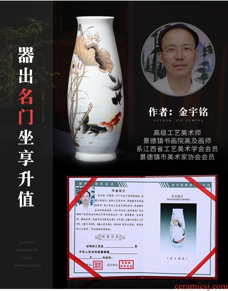 Jingdezhen blue and white ceramics youligong vase Chinese style household adornment archaize home furnishing articles [large] - 596813347408