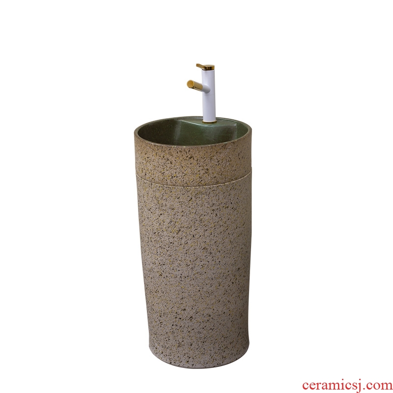 Ceramic household basin of pillar type lavatory toilet balcony floor column integrated is suing patio sink basin