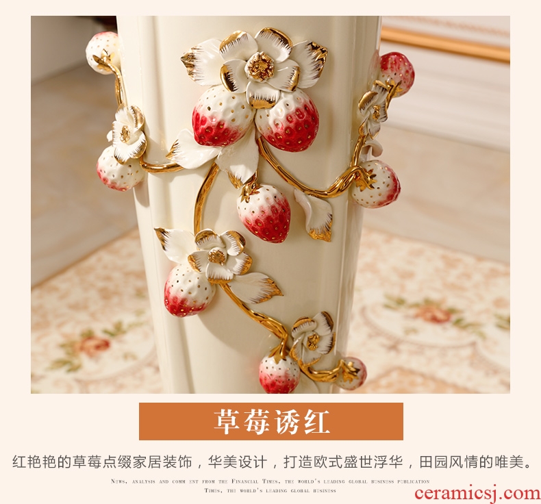 Jingdezhen ceramic furnishing articles double - sided hand - made painting of flowers and big blue and white porcelain vase of new Chinese style living room home furnishing articles porcelain - 603117594288
