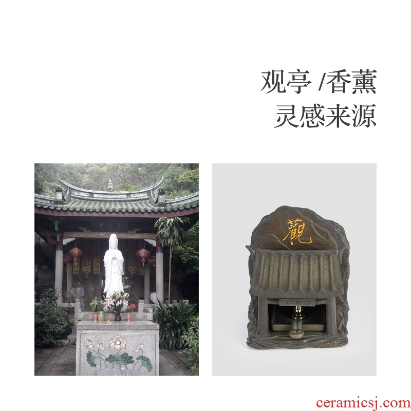 Million kilowatt/hall censer Chinese teachers furnace present incense coil incense burner ceramic incense burner pavilion Buddha figures