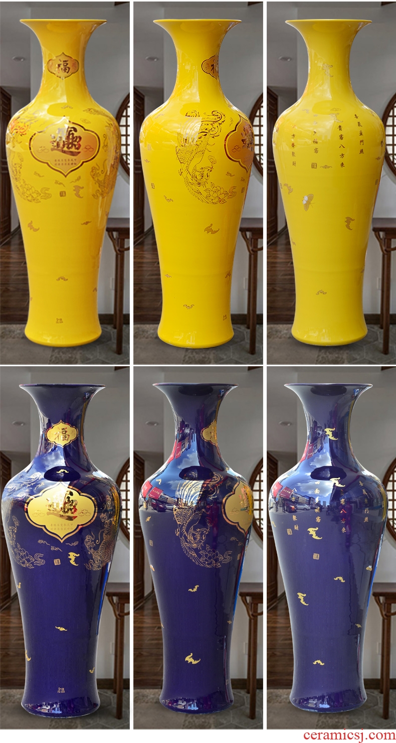 Jingdezhen ceramic vase of large household living room TV ark place hotel opening decoration decoration - 595410387387