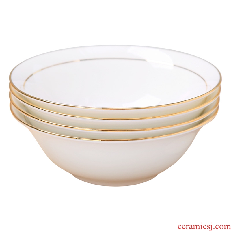 European ipads bowls with jingdezhen ceramic bowl large soup bowl bowl of soup bowl Jin Biandou always rainbow such as bowl suit