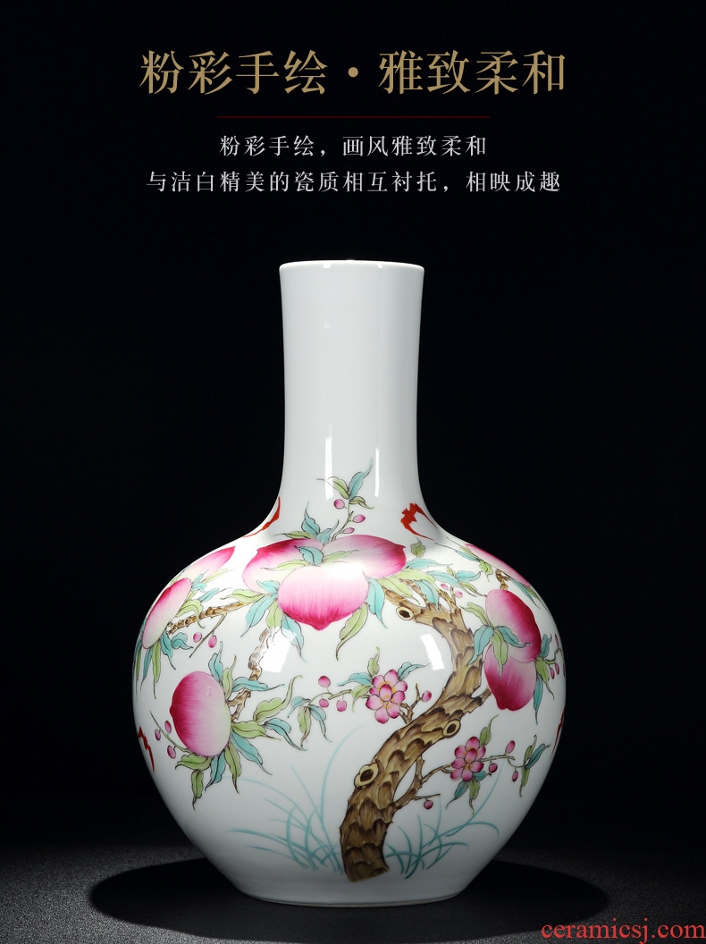 Jingdezhen ceramic furnishing articles hand - made of blue and white porcelain vase painting of flowers and big sitting room flower arrangement of Chinese style porch decoration - 582099541548