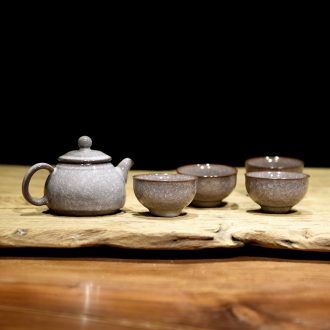 Ceramic teapot by hand suits for the elder brother of the home office longquan celadon up tea ice crack, small sets of kung fu tea set