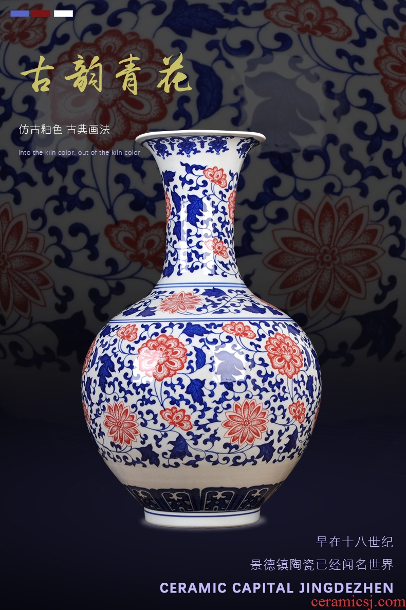 Jingdezhen ceramics vase of large sitting room hotel opening gifts - 539601658903 large porcelain home decoration furnishing articles