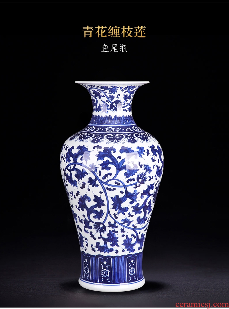 Jingdezhen ceramics China red bottle gourd f peach ground vase large Chinese style living room decoration furnishing articles - 600316827946