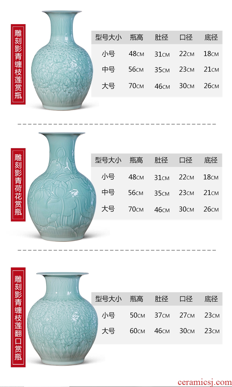 Jingdezhen ceramics imitation the qing qianlong powder enamel vase all around the open the big living room home furnishing articles collection - 602042904418