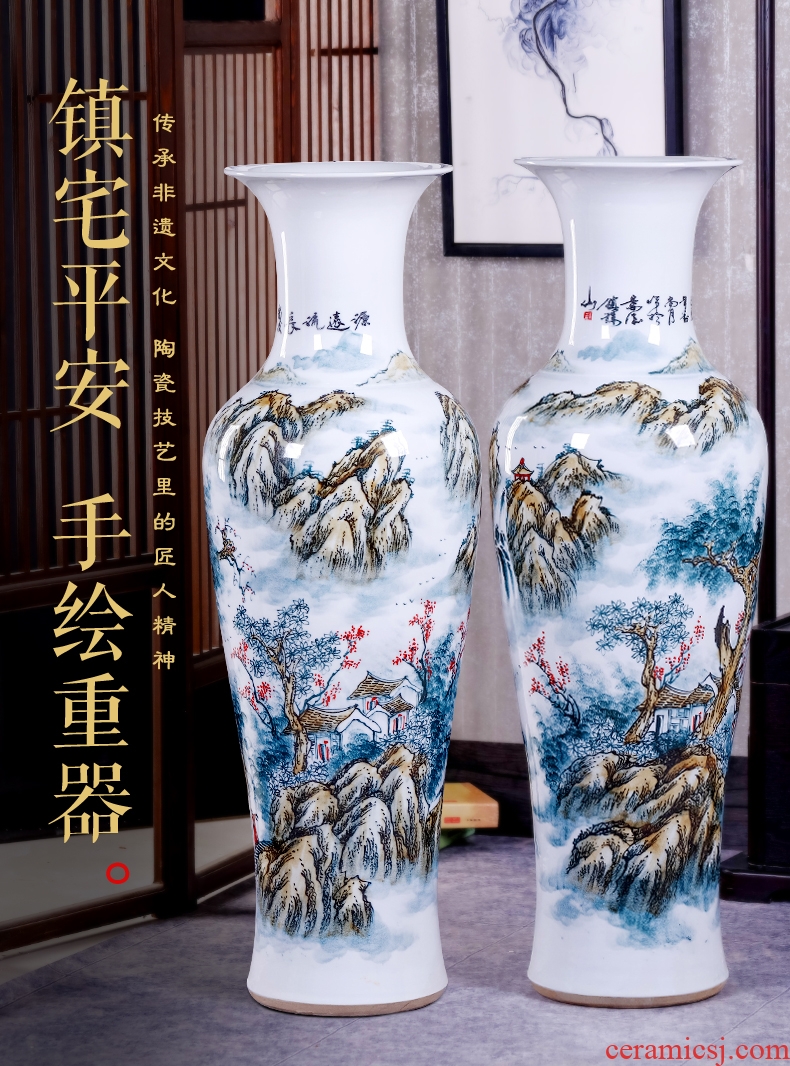 Jingdezhen ceramics carving shadow qdu landing, vases, Chinese style living room TV cabinet home decoration furnishing articles - 605489704833