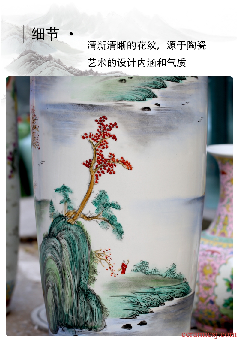 Restoring ancient ways of large vases, jingdezhen ceramic checking household soft adornment sitting room hotel big TangHua furnishing articles - 586573239126