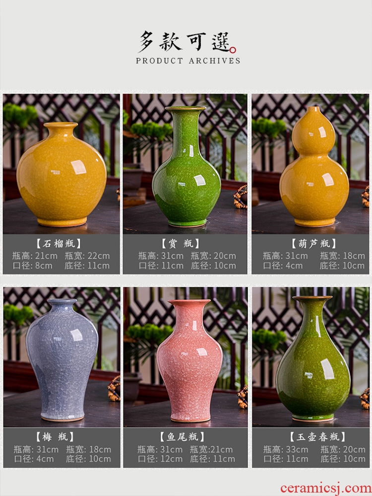 Jingdezhen ceramics flower vase creative archaize sitting room adornment new Chinese style household TV ark furnishing articles