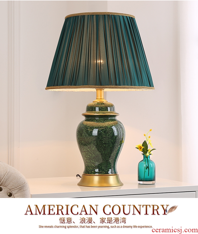 Europe type desk lamp lamp of bedroom the head of a bed creative contracted and I American sweet American adjustable warm light LED ceramic lamp