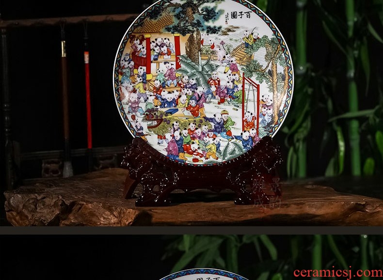 Continuous grain of jingdezhen famille rose porcelain home decoration decoration hanging dish porcelain painting ceramic dish dish plate