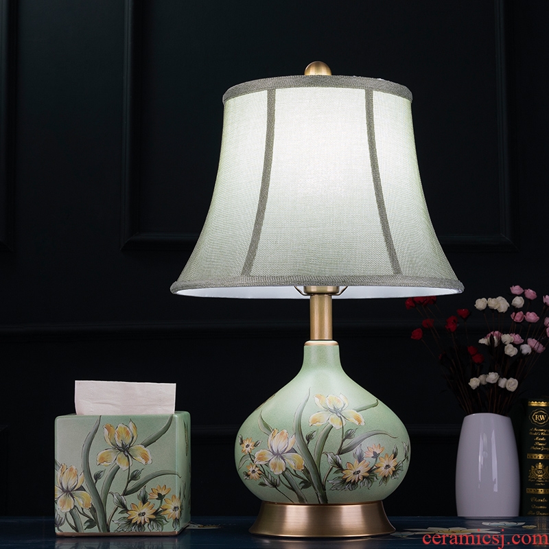 Lamp act the role ofing supporting tissue boxes exquisite decorative pattern desktop furnishing articles furnishing articles American ceramics art restores ancient ways hand - made ornaments