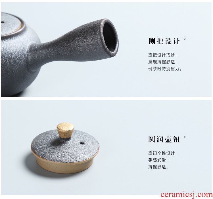 Side as the of your up kung fu tea set ceramic teapot single pot of ebony handle Side filtration pot of the pot of single pot