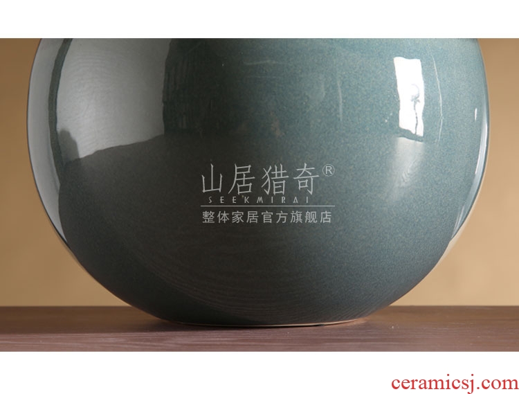 Ground vase large rural Chinese style restoring ancient ways is inserted dried flowers coarse pottery sitting room hotel villa clay ceramic furnishing articles - 540017373358