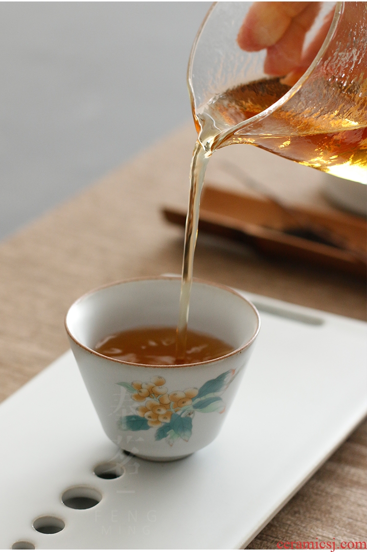 Serve tea which your up sample tea cup persimmon ceramic antique porcelain teacup kungfu open master cup personal cup