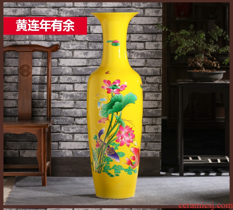 Postmodern new Chinese porcelain pot example room porch place nature science wearing small mouth big vase flowers, soft adornment - 584852517329