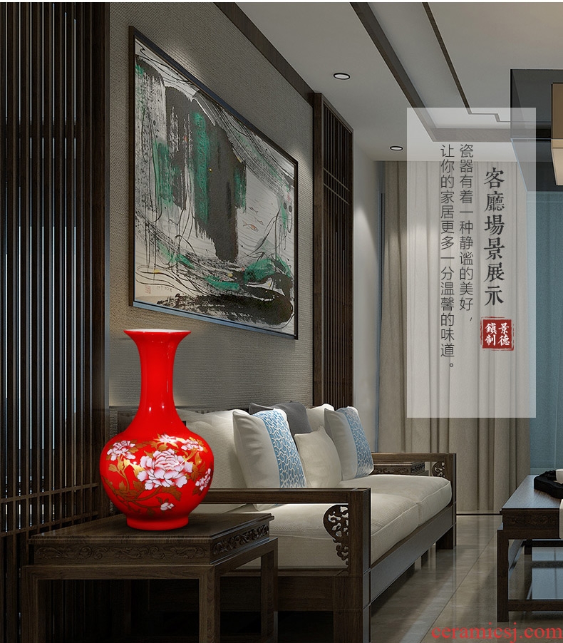 Hand draw name plum blossom put lotus 80 cm high landing big vase of porcelain of jingdezhen ceramics sitting room adornment is placed - 603969189920