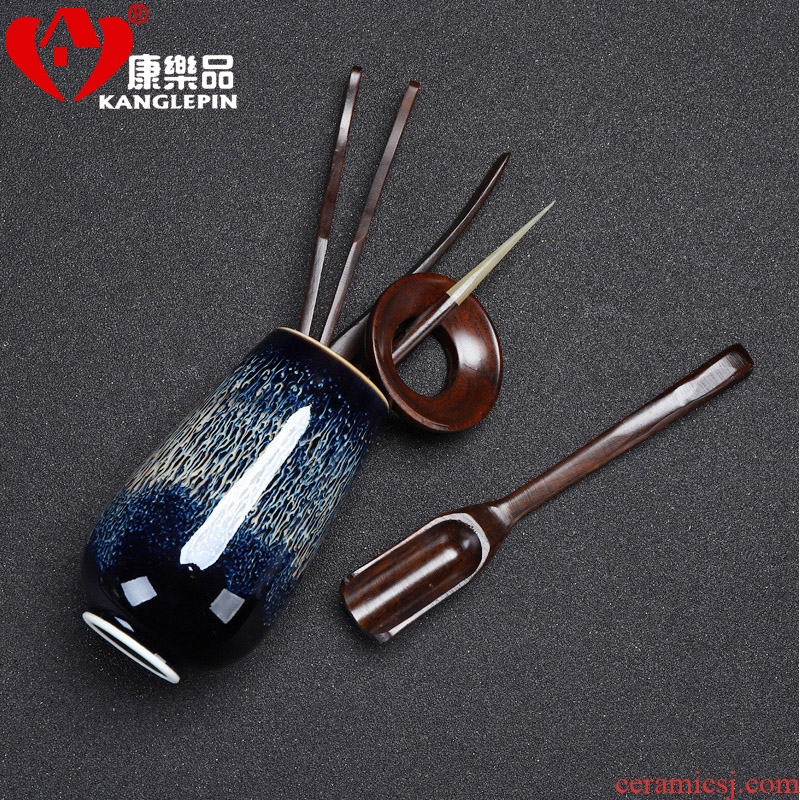 Recreational product obsidian become tea tin ceramic tea red glaze, 6 gentleman ebony kung fu tea tea tray accessories kit