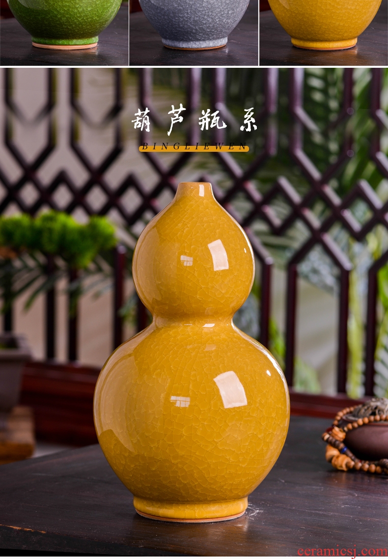 Jingdezhen ceramics flower vase creative archaize sitting room adornment new Chinese style household TV ark furnishing articles