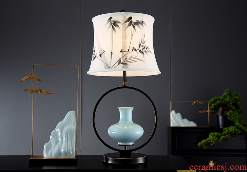 The Lamp is acted the role of form a complete set of new Chinese ceramic desktop furnishing articles furnishing articles landscape all of I and contracted copper art ornaments