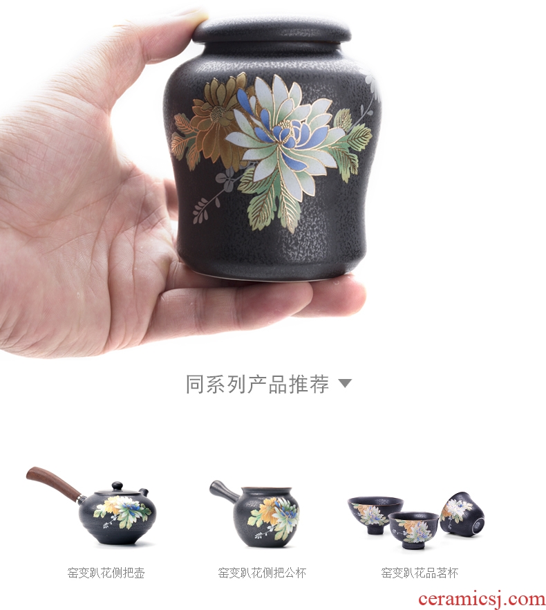 Ceramic kung fu tea caddy fixings seal home tea box of goods can of pu 'er tea pot mini POTS