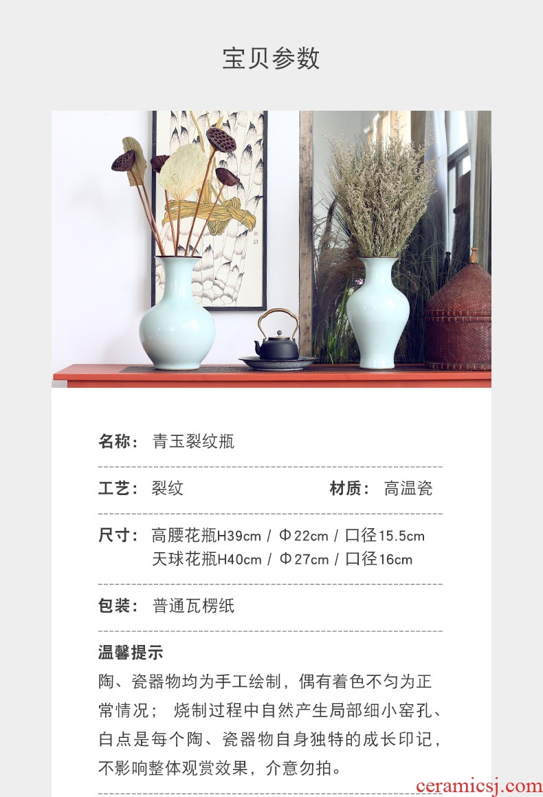 Jingdezhen ceramic big vase furnishing articles hand - made master vase home sitting room decorate a room TV cabinet decoration - 597371538660