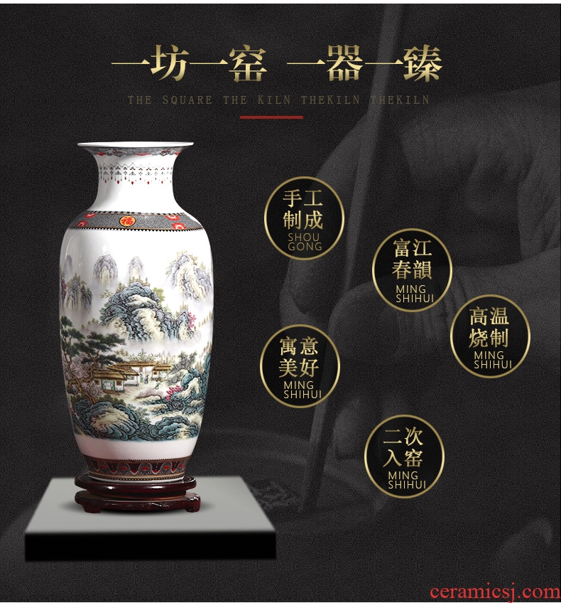 European ideas of jingdezhen ceramics of large vases, pottery flower arrangement sitting room hotel villa household soft adornment - 603397932872