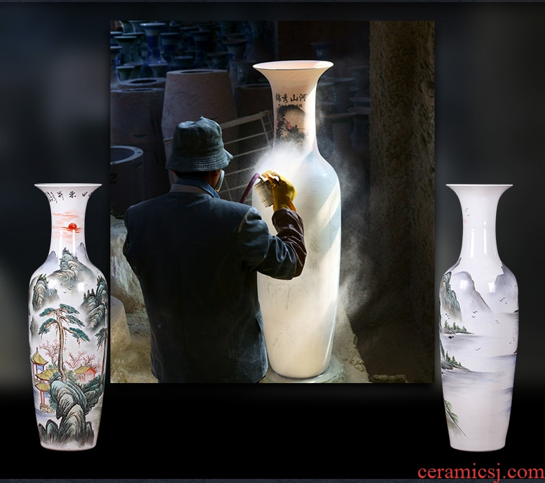 Jingdezhen ceramics hand - made porcelain of large ground vase household living room TV ark place hotel decoration - 599191503176