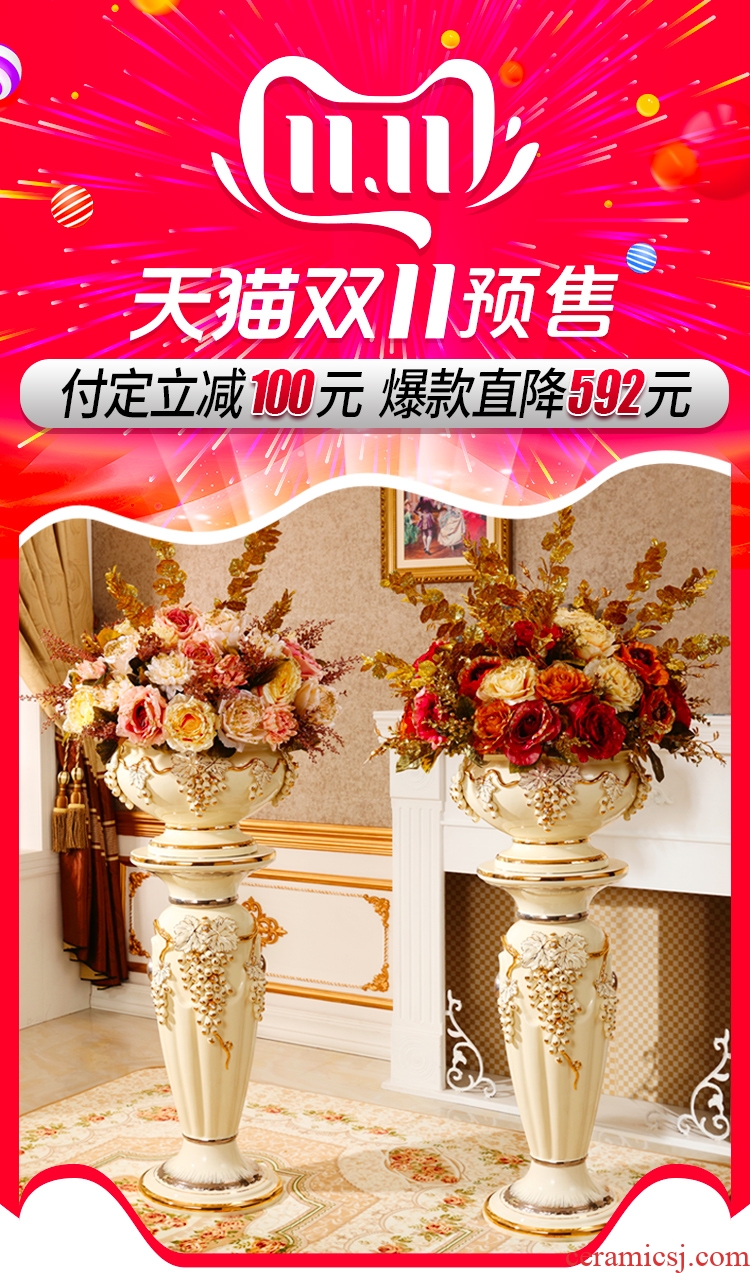 Jingdezhen ceramic big vase Nordic dried flower arranging flowers sitting room adornment is placed I and contracted white clay landing - 569518563320