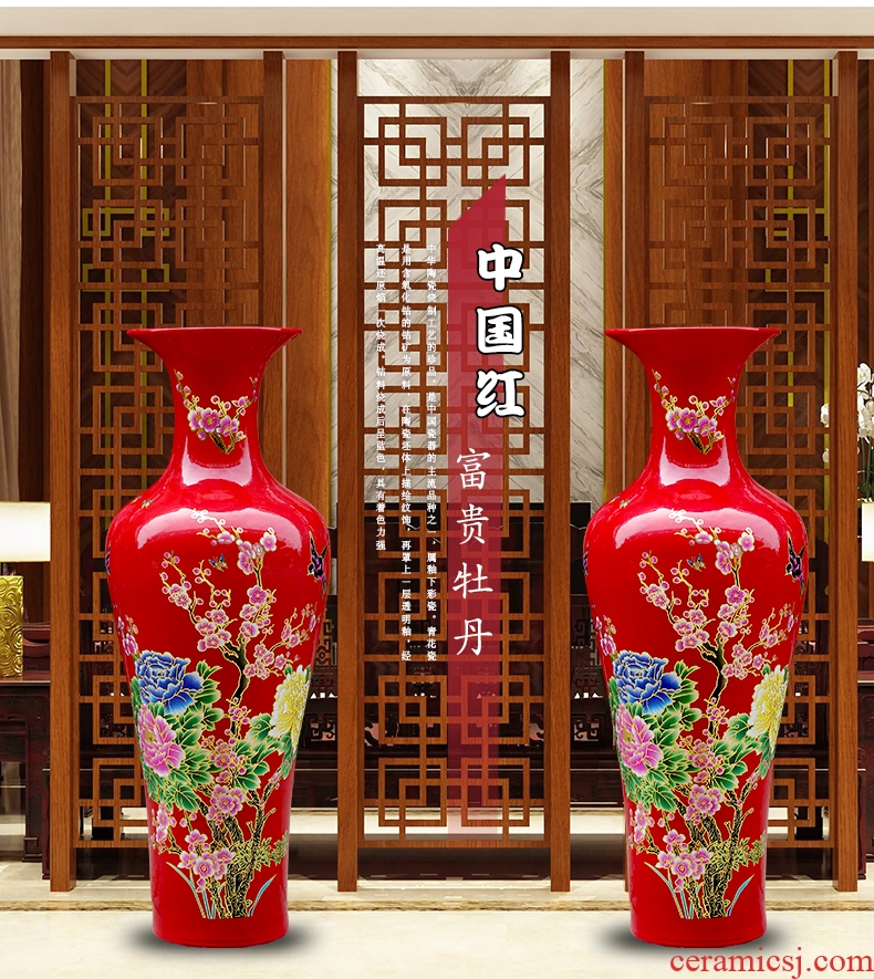 Large vases, jingdezhen ceramic I and contracted Europe type Nordic furnishing articles villa living room window flower arrangement suits for - 528950444799