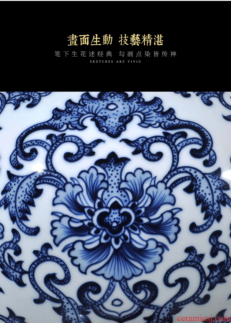 Jingdezhen ceramics of large red vase hotel opening Chinese flower arranging sitting room adornment office furnishing articles - 600305564220