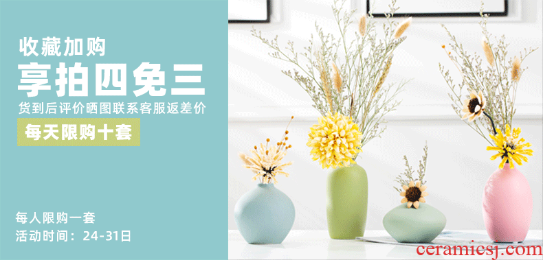 Ceramic vases, flower arrangement sitting room place I and contracted retro dry flower of large European jingdezhen porcelain pot - 599885776483