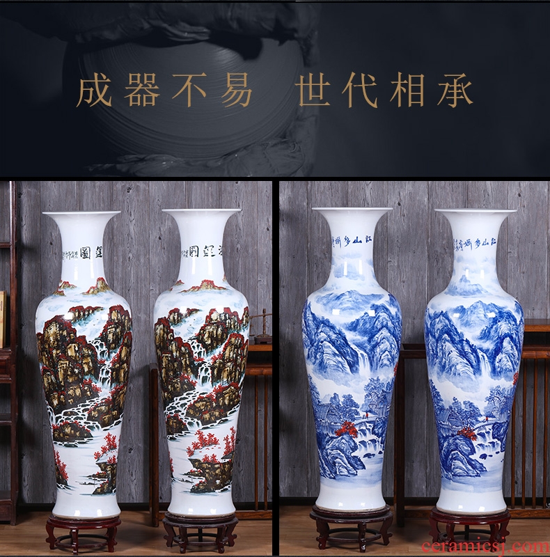 Jingdezhen ceramic vase of large sitting room dry flower decoration flower arranging furnishing articles of Chinese style restoring ancient ways pottery porcelain pot - 589722418624