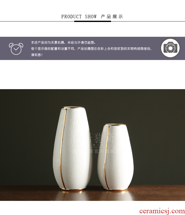 Restoring ancient ways of jingdezhen ceramic furnishing articles sitting room be born creative coarse pottery big vase crafts new Chinese style is contracted flower arrangement - 567275456730