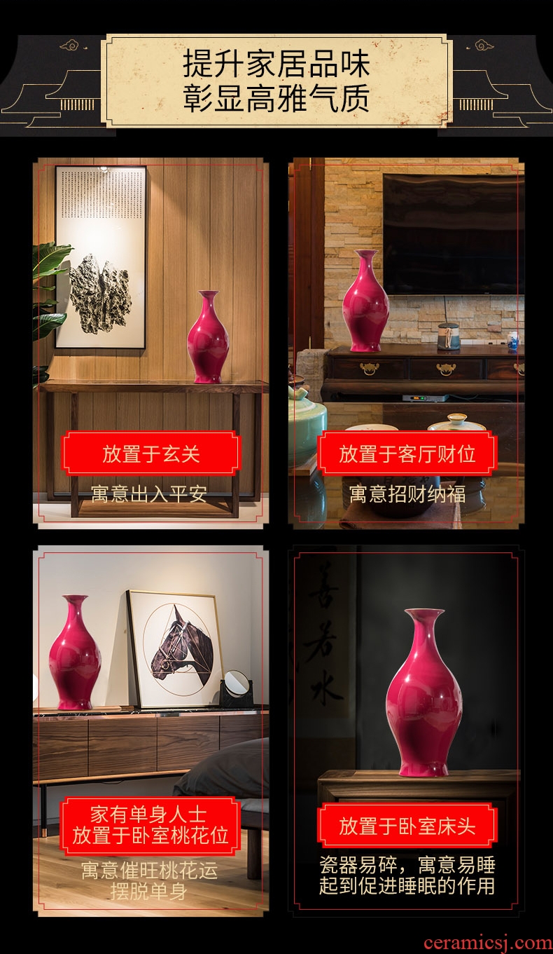 Jingdezhen ceramics landing large vases, hand - made pastel peacock peony splendor in home furnishing articles hotel - 596785946196