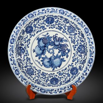 Imitation of qianlong hand - made decorative hanging dish of blue and white porcelain of jingdezhen ceramics Chinese style living room furniture furnishing articles ornament