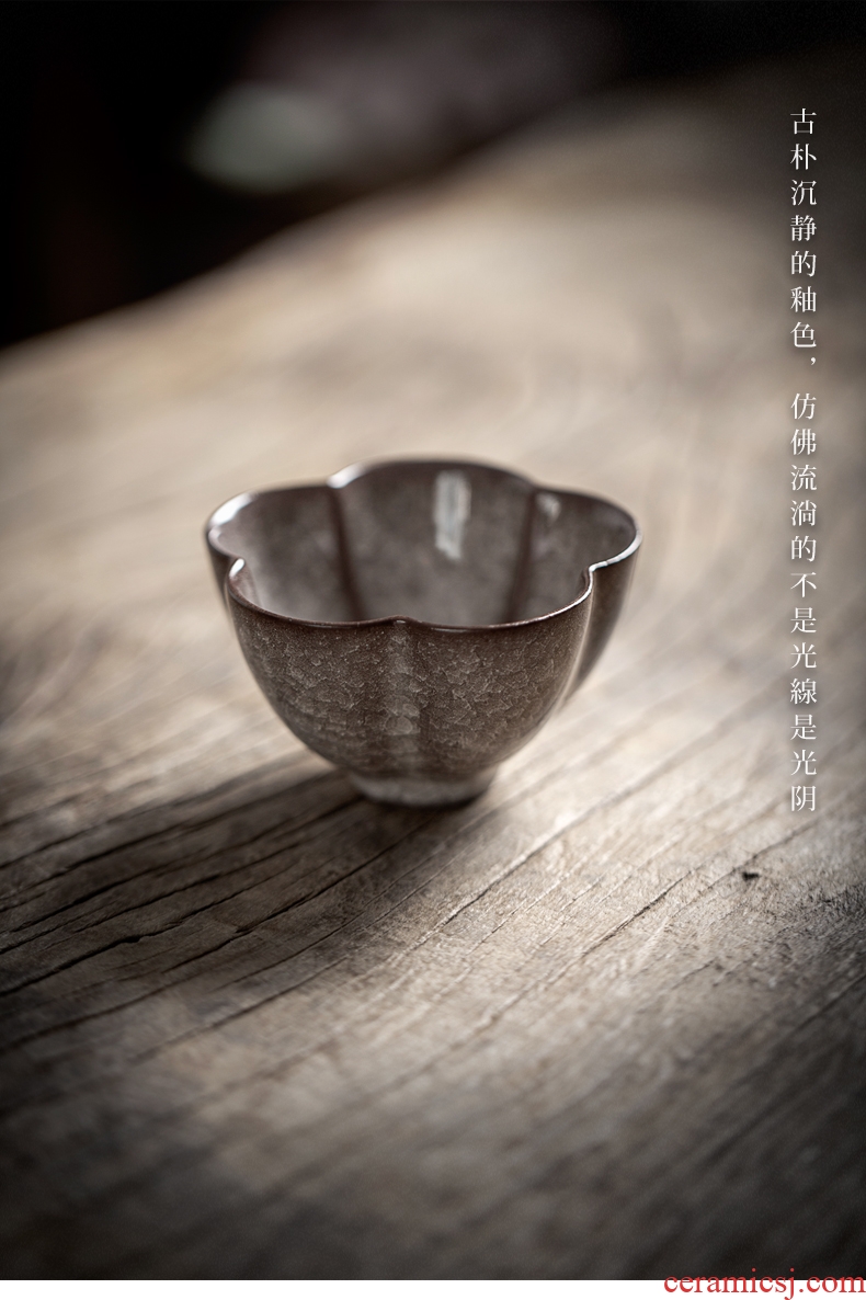 Longquan celadon manual ice crack master cup single cup ceramic cups bowl kung fu tea tea sample tea cup