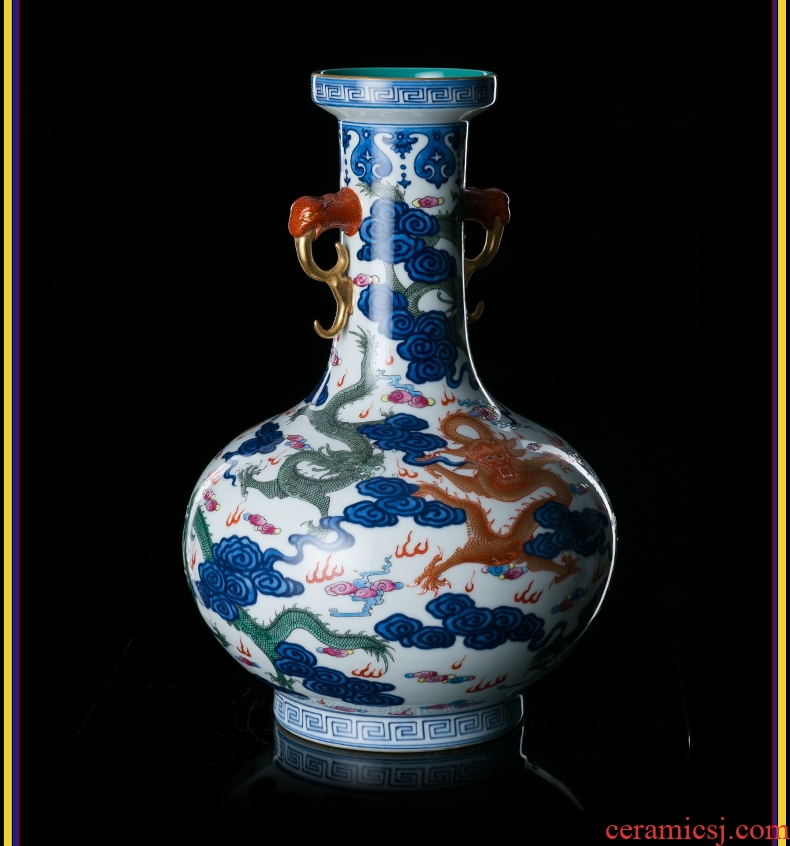Jingdezhen ceramics hand - made ground vase furnishing articles large new Chinese style household living room TV cabinet decoration - 582928111183