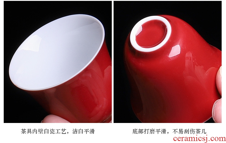 Wedding tea set new wedding wedding gift boxes ceramic red kung fu tea pot high-grade household contracted