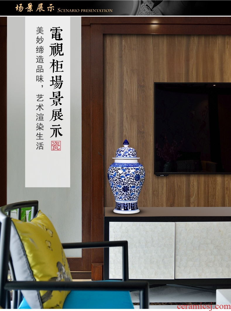 Jingdezhen ceramic maxim yellow large vases, Chinese style living room the hotel decoration furnishing articles red large - 605423614430