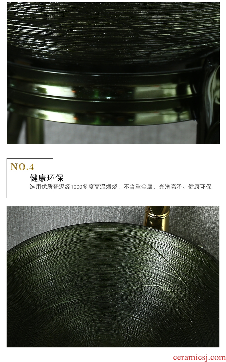 Ceramic glaze pillar pillar type lavatory basin art sink one floor type basin pillar type basin