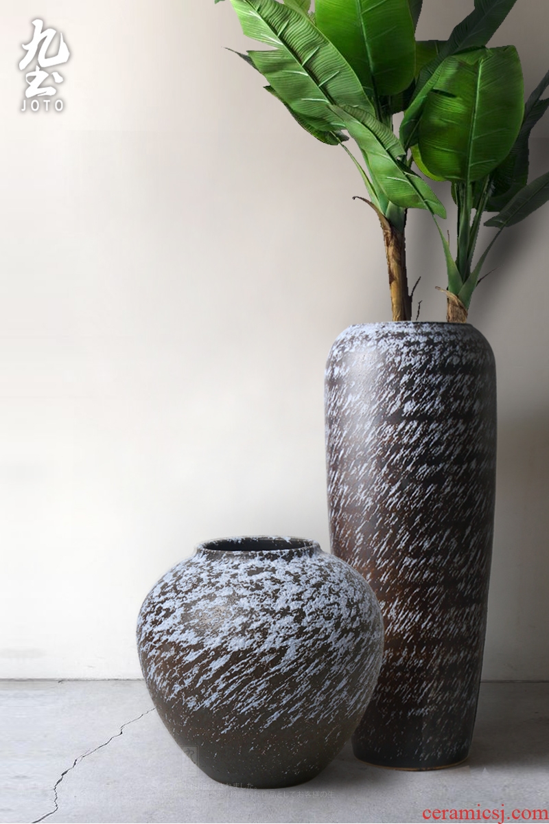 Ceramic vases, flower arrangement sitting room place I and contracted retro dry flower of large European jingdezhen porcelain pot - 583154355335