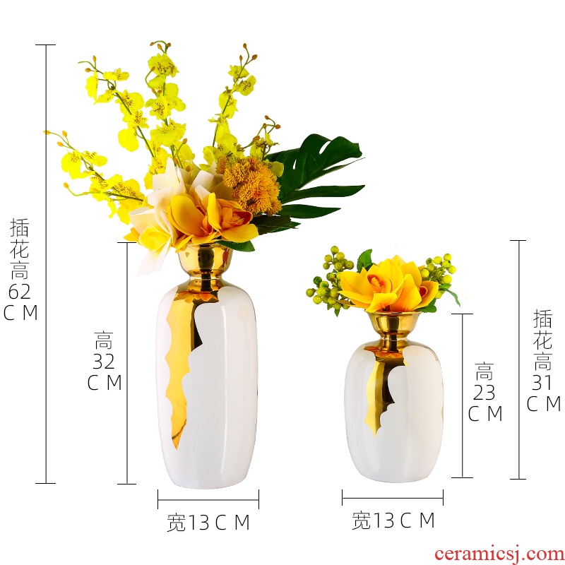 European ceramic vase simulation flower flower key-2 luxury furnishing articles I and contracted sitting room bedroom TV cabinet table flower art
