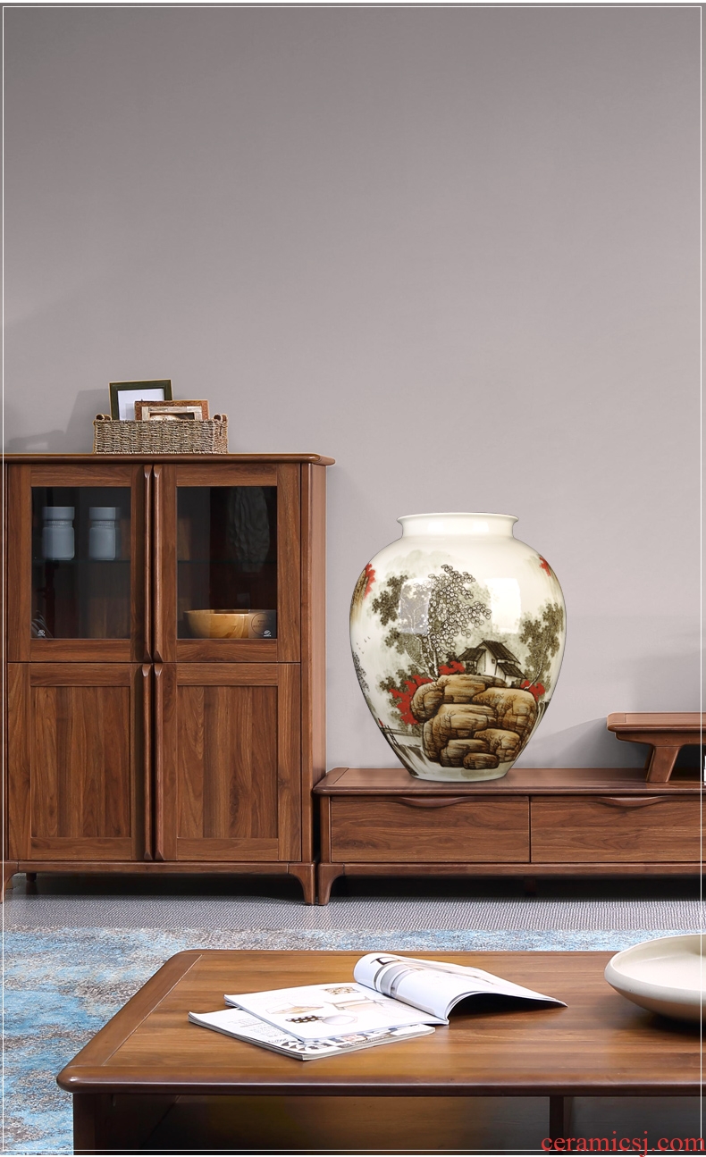 Restore ancient ways the ground ceramic big vase high dry flower arranging flowers sitting room jingdezhen ceramic ornaments furnishing articles pottery coarse pottery - 601492521139